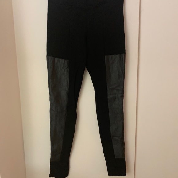 H&M Black Leggings With Leather Panels - Picture 9 of 9